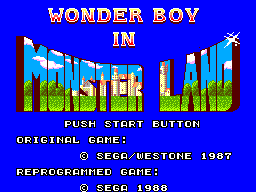 Wonder Boy in Monster Land (USA, Europe) Title Screen